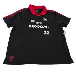 Brooklyn Cloth Mfg Co Active Top Mens‎ Black XL Raglan Sleeve NYC Soccer Graphic
